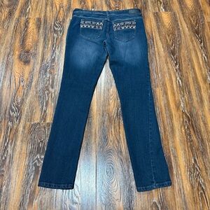 Vintage Y2K Rue21 Women's Dark Blue Jeans Embroidered Back Pockets Size 7 / 8